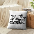 thumbnail image 4 of LALILO Throw Pillow Covers Day New Adventure Inspirational Quote Cushion Cover 18" x 18", 2 Pack, 4 of 6