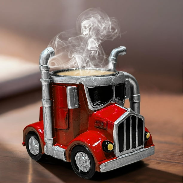 Tazas, tazas con tapa, taza de café artesanal con diseño de camión, tazas de café para semirremolques, regalos para camioneros, regalos para hombres, regalos para hombres, regalos para camioneros, reg