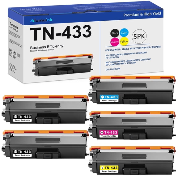 TN433 Toner Cartridge Compatible for Brother TN-433 Toner for DCP-L8410CDW HL-L9310CDWT Printer