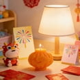 thumbnail image 4 of HuiXinOu Scented Candle in Lantern, New Year Festival Holiday Gift Decor Ornament for Home Desk Mantle, Aromatherapy Soy Wax Candle, Orange, 4 of 6