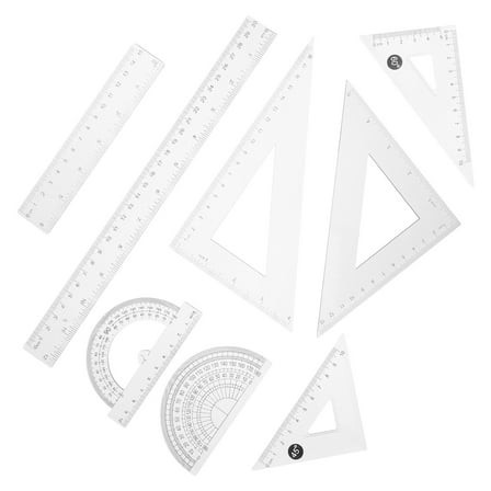 8 Pcs Clear Plastic Ruler Rulers Math Spiral High-strength Student Transparent
