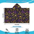 thumbnail image 2 of Jack Olantern Halloween Pattern Hooded Bath Towel，50"x30" for Ages 3 To 12 Kids, Quick Dry Lightweight Soft Microfiber Hood Beach Towel Cover Up for Kids, 2 of 7