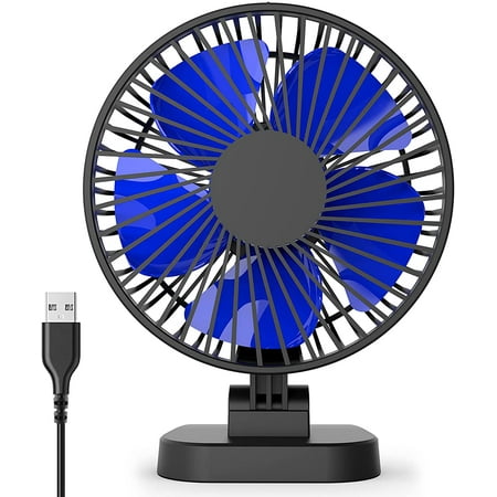 KOONIE 4 Inch Small Desk Fan, Powerful Airflow, 3 Speeds, USB Powered ...