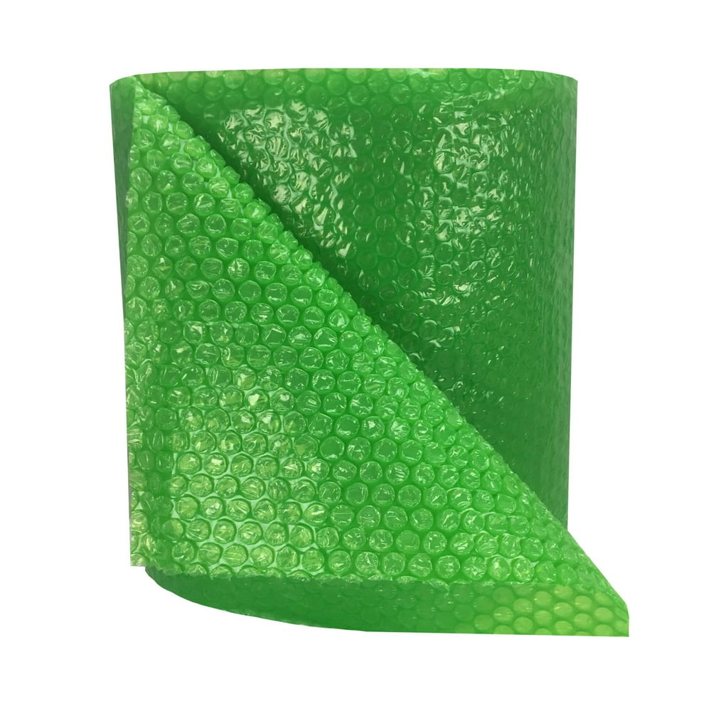 uBoxes Small Bubble Green Wrap 60' x 12" Wide Perforated Every 12