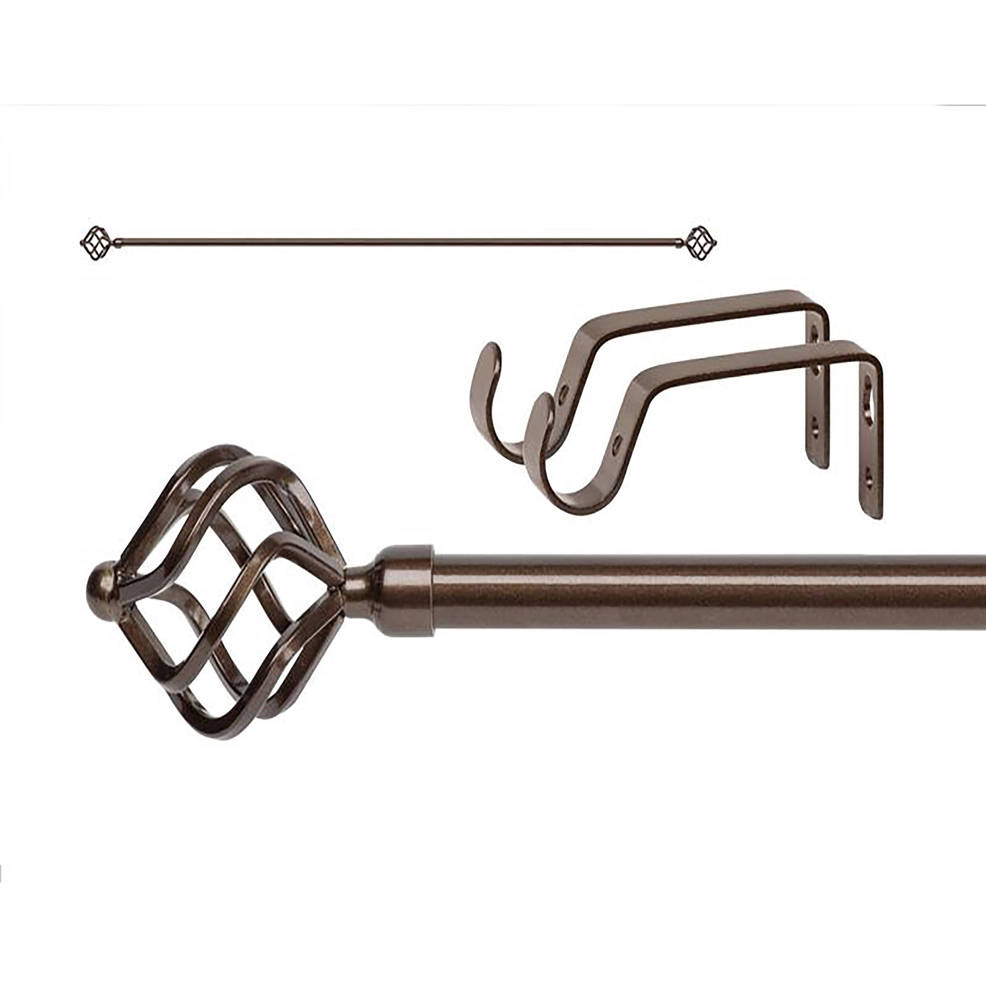 Home Details Royal Twist Curtain Rod 86-120" in Bronze