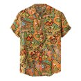 thumbnail image 1 of Hombres Casual Botones Playa Extraño Estampado Turndown Camisa de manga corta Blusa Pompotops oipoqjl47293, 1 of 9