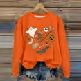 thumbnail image 3 of Halloween Sweatshirts for Women 2025 Long Sleeve Crewneck Cute Graphic Sweatshirt Halloween Outfits Pullover Tops, 3 of 4