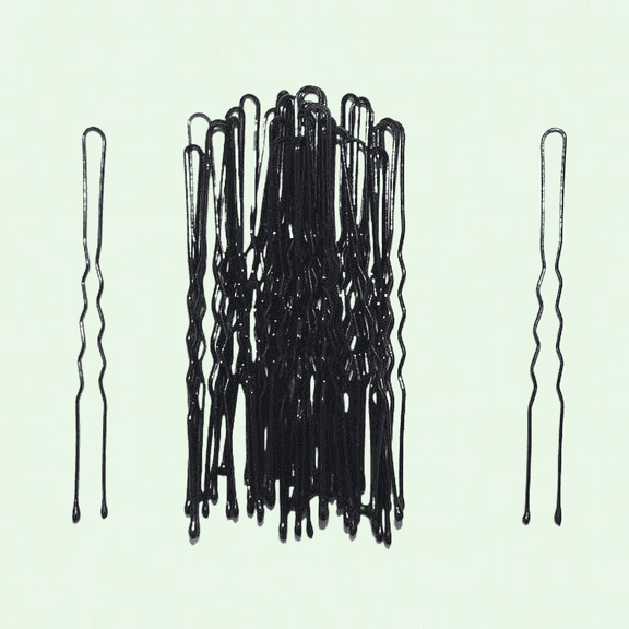 Long Black Waved Hair Pins Bobby Pins Grips, Pack of 36, 6.5cm, Hair Accessories