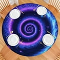 thumbnail image 2 of Blue Purple Tie Dye Mandala Pattern Round Fitted Tablecloth with Elastic Edge,Dining Table Cover Waterproof,Outdoor Round Tablecloth for Camping,Dining,Indoor and Outdoor, 2 of 7