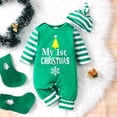 thumbnail image 2 of WIBACKER My First Christmas Baby Girl Boy Romper Newborn Clothes Long Sleeve Jumpsuit + Hat Infant Outfits Set, 2 of 7