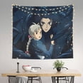 thumbnail image 4 of Howls Moving Castle Wall Tapestry Cartoon Poster Wall Hanging Tapestry for College Dorm Living Room Bedroom Decoration 59x59 Inch, 4 of 7