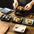 thumbnail image 4 of Square Ceramic Sushi Plate Shallow Sauce Dish Pretty Tablware Soy Meat Salad Trays Kitchen Accessories, 4 of 7