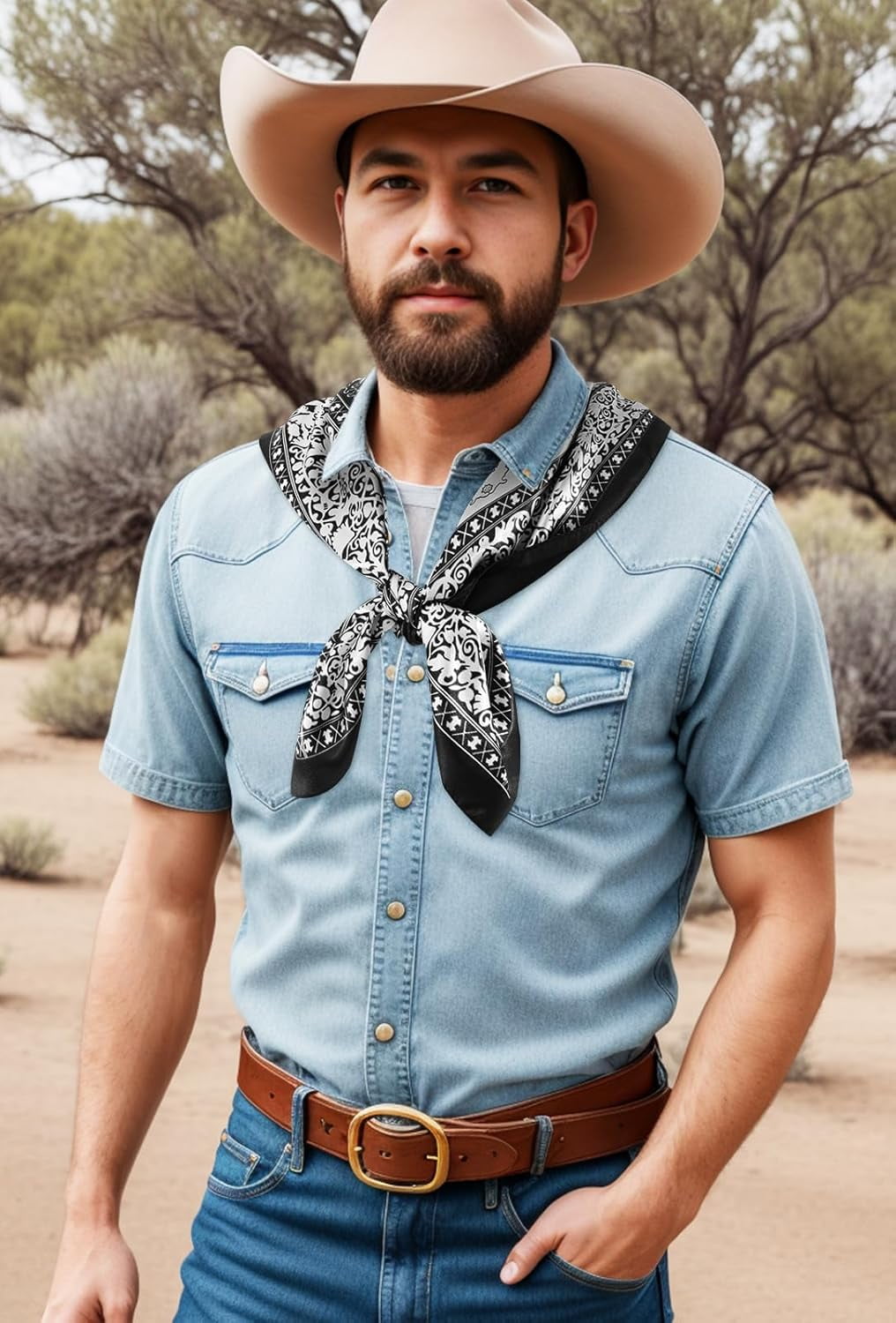 Mens Bandana Around Neck Silk Scarf Bandana Around Neck Guys Silk