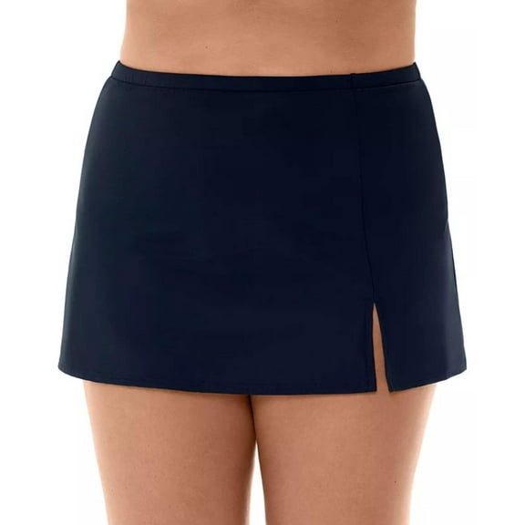 Swim Solutions Plus Size Solid Swim Skirt Black 24W, Created for Macy's Women's Swimsuit