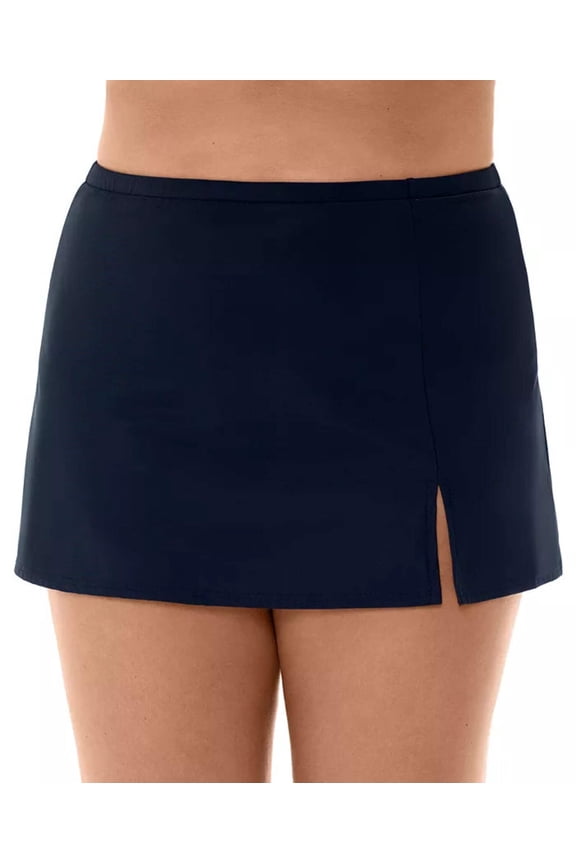 Plus Size Solid Swim Skirt Black 24W, Created for Macy's Women's Swimsuit