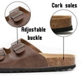 thumbnail image 4 of BERANMEY Unisex Cork Footbed Sandal for Womens Flat Slide Sandals Cork Footbed 2 Straps Adjustable Buckle Slip on Sandals with Comfort Arch Support for Slippers, 4 of 7