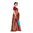 thumbnail image 3 of Ethnic Asia Art Silk Red Saree Daily Wear Unstitched Blouse Piece, 3 of 4