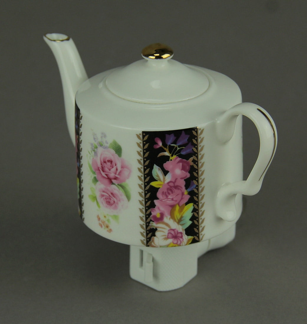 Pink Rose Garden White Porcelain Teapot Plug In Night Light Walmart Canada