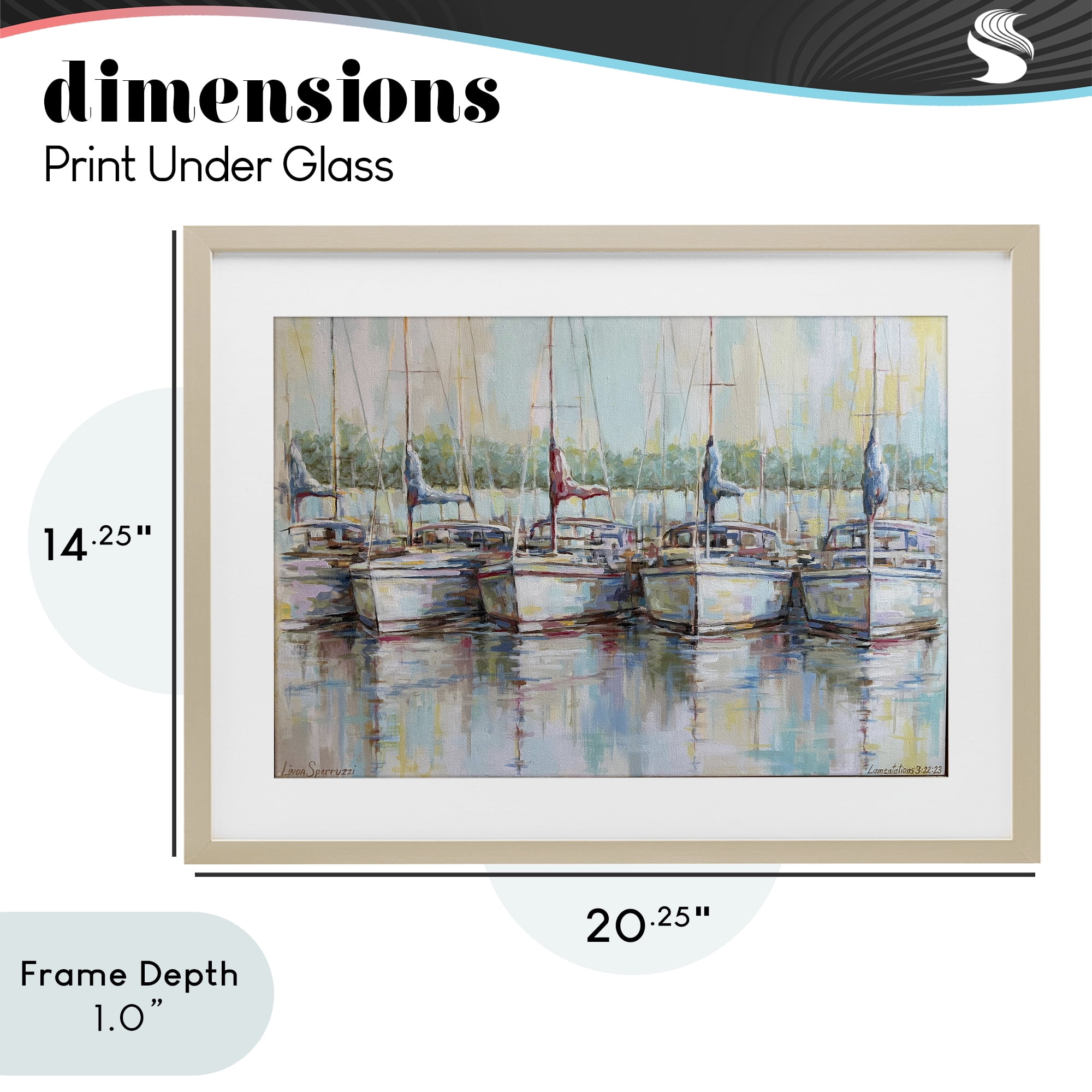 Stupell Industries Morning At The Marina Birch Framed Print Under Glass, design by Linda Sperruzzi