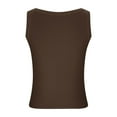 thumbnail image 5 of Xunlbb Tops for Women Under $5 Women‘s Casual Oversize Solid Round-Neck Sleeveless Short Sleeved Blouse Tank Top Summmer Shirts for Women M-4XL, 5 of 6