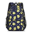 thumbnail image 2 of Lemon and Blossom Navy Pattern Cute School Backpack Bag with Padded Back and Adjustable Shoulder Straps 16.9 X 12.6 X 5.9 Inches, 2 of 5