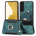 thumbnail image 3 of Phone Case for Samsung Galaxy S22 Plus S22+ 5G Wallet Cell Cover with Tempered Glass Screen Protector Slim Lanyard Wrist Strap RFID Ring Stand Credit Card Holder Slot S22+5G S22plus 22S + S 22+ Green, 3 of 10