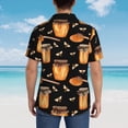 thumbnail image 4 of Logiee Bee and Honey Print Mens Hawaiian Shirts,Loose-Fit Short Sleeve Button Down Tropical Aloha Beach Shirt,Summer Vacation Wedding Tops,Medium, 4 of 7