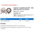thumbnail image 2 of Clutch Kit - Compatible with 2001 - 2003 BMW 325xi E46 2.5L 6-Cylinder 2002, 2 of 2