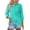 Turquoise, variant on Women's Fashion Short 3/4 Sleeve Polo Shirts - Casual Multi-Color Polo Tops for Daily & Office Wear
