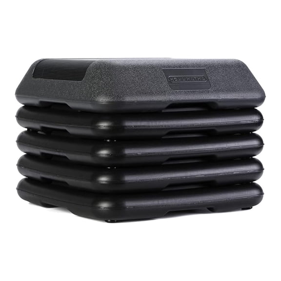 Aerobic Fitness Cardio Stepper, High Step Platform Workout Home Gym Exercise Equipment with Adjustable Height Risers, Black