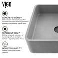thumbnail image 6 of VIGO Navona Gothic Gray Concreto Stone 15 in. L x 15 in. W x 5 in. H Square Vessel Bathroom Sink, 6 of 8