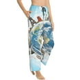 thumbnail image 6 of Salouo World Travel Print Women's Pajama Pants Casual Loose Sweatpants PJs Flowy Pants Drawstring Palazzo for Women Wide Leg Pants Lounge Pajama -Large, 6 of 8