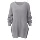 thumbnail image 3 of Gibobby Suéter de Cuello Redondo para Mujer, suéter ligero de cuello redondo para mujer(Gris,G), 3 of 5