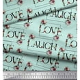 thumbnail image 2 of Soimoi Japan Crepe Satin Fabric Floral Love Text Fabric Prints By Yard 42 Inch Wide, 2 of 3