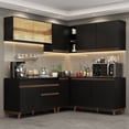 thumbnail image 2 of Madesa Gabinete de Cocina Integral Completa de Esquinero 382 cm Reims Negro 01, 2 of 10