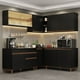 thumbnail image 2 of Madesa Gabinete de Cocina Integral Completa de Esquinero 382 cm Reims Negro 01, 2 of 10