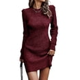 thumbnail image 1 of Txlixc Vestido de punto femenino, mini vestido de manga larga Txlixc moda, 1 of 6