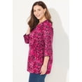 thumbnail image 3 of Catherines Women's Plus Size Suprema 3/4 Sleeve V-Neck Tee, 3 of 5