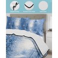 thumbnail image 3 of Quilts Queen Size Bedding Set, Blue Snowman Christmas Reversible Summer Quilt 3 Pieces, Xmas Trees Snowflake Winter Lightweight Bedspreads Coverlets with 2 Pillow Shams for All Seasons, 3 of 5