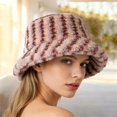 thumbnail image 3 of CYSFASHION Fur Bucket Hat For Women Soft Faux Plush Flannel 2026 Trendy Wool Lined Men's Hats & Caps Pink, 3 of 4