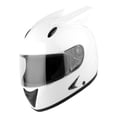 thumbnail image 2 of 1Storm Motorcycle Bike Full Face Helmet HB75 Horn Wing as Bonus Glossy White, 2 of 7