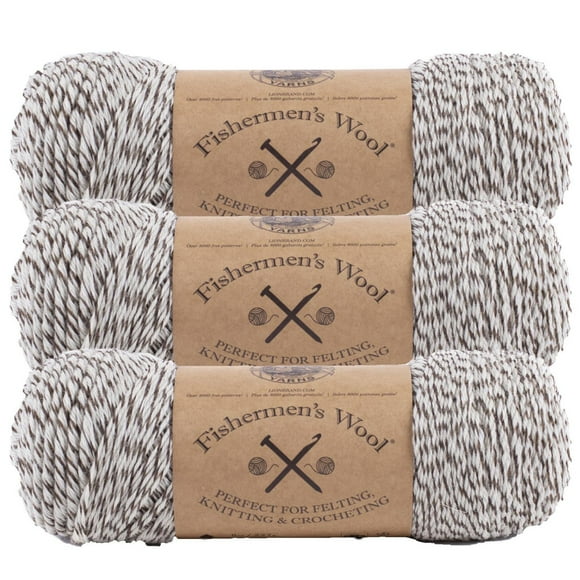 Lion Brand Fishermen's Wool Yarn #4 Medium/Worsted Wool Yarn 227g / 425m 3-Pack
