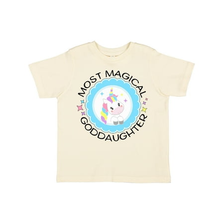 

Inktastic Most Magical Goddaughter- Cute Unicorn Badge Gift Toddler Toddler Girl T-Shirt