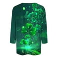 thumbnail image 5 of Craaazy Women's Casual St. Patrick's Day Printed Round Neck Three Quarter Sleeved T-shirt Loose Tops Gifts, 5 of 5