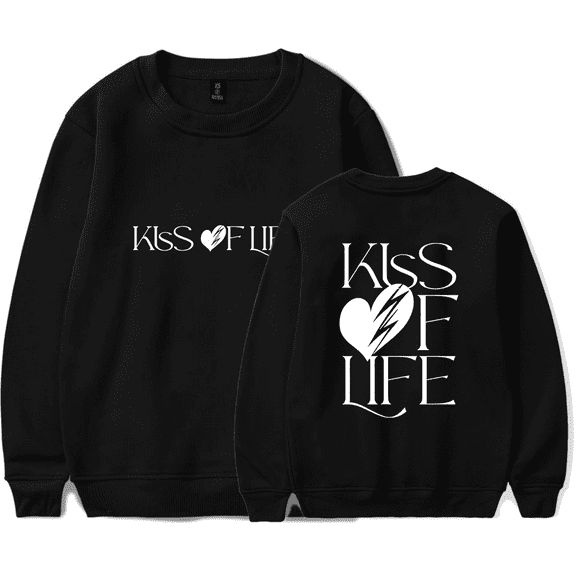 Kiss Of Life Merch Midas Touch Crewneck Kpop Music Men Women Long Sleeve Hoodie Streetwear Pullover Top