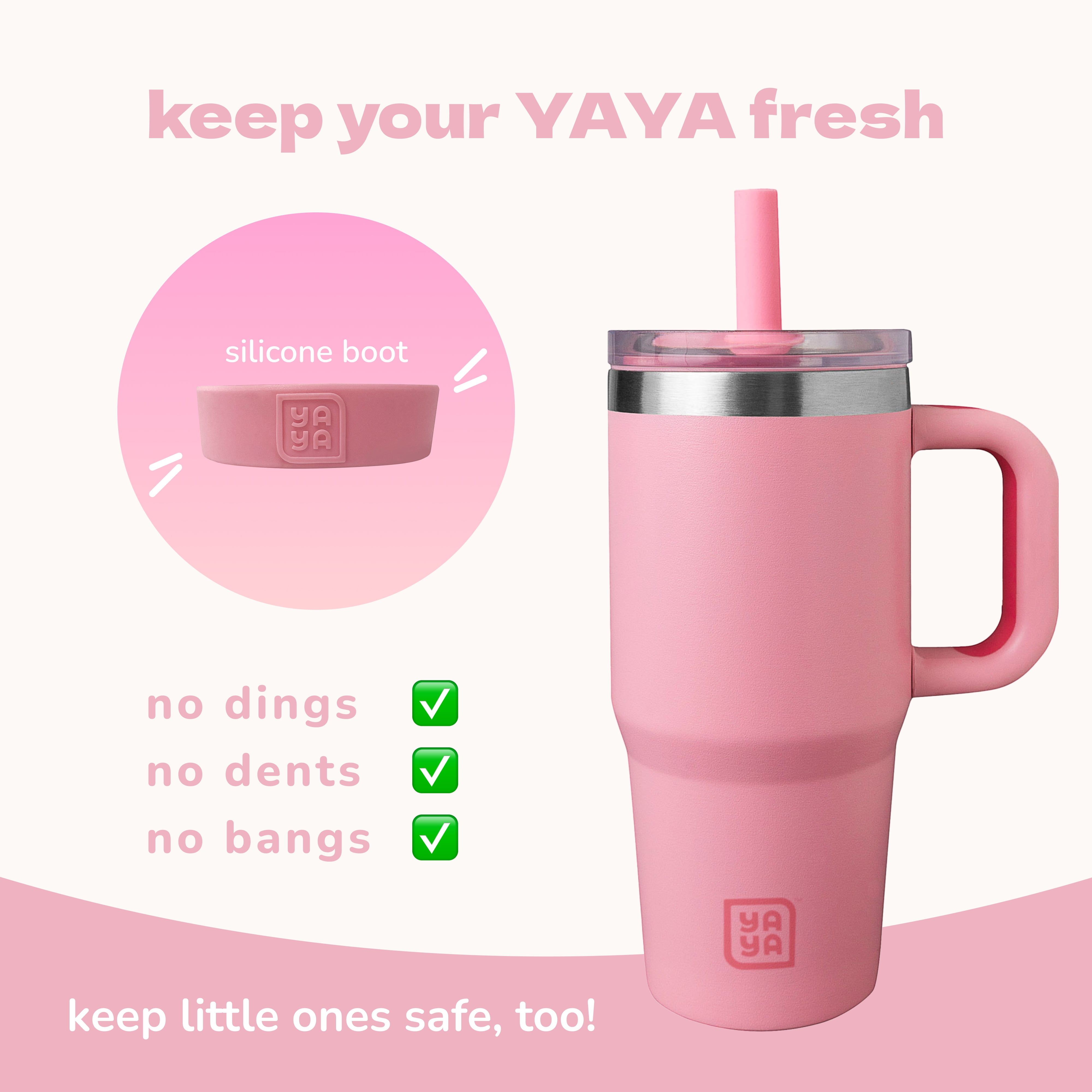 YAYA My First Travel Tumbler Replacement Accessories for Toddlers, Pink