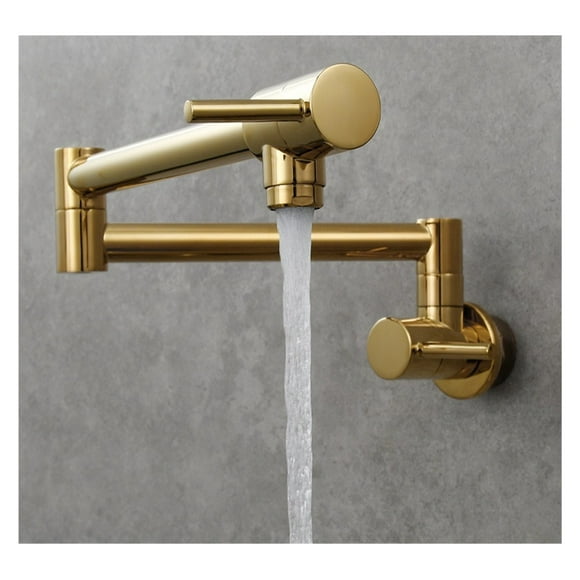 Chromium Nickel Black Gold Brass Pot Mounted Wall Mounted Kitchen Faucet, Single Cooling, Single Hole Rotary Folding Faucet ,bar Laundry RV Farmhouse
