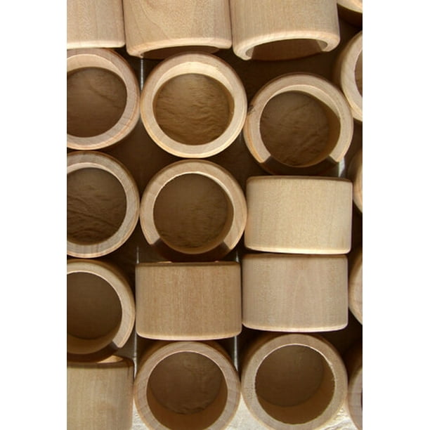 25 Wood Napkin Rings Natural Wood Smooth Napkin Rings. 11/8in. Band