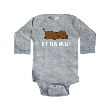 

Inktastic Napping Dis Tew Much Chesapeake Bay Retriever Gift Baby Boy or Baby Girl Long Sleeve Bodysuit