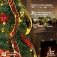 thumbnail image 4 of CAPHAUS 7.5 Feet Artificial Pop Up Christmas Tree w/ 2 Red & Golden Ribbon, 450 LED Lights, Foldable, Pre-Hinged, with Green Metal Stand, for Indoor, Office, Party, Holiday Decoration, 4 of 9